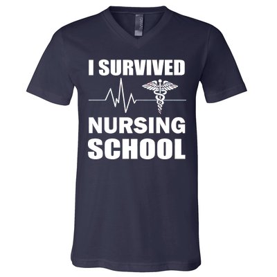 I Survived Nursing School V-Neck T-Shirt