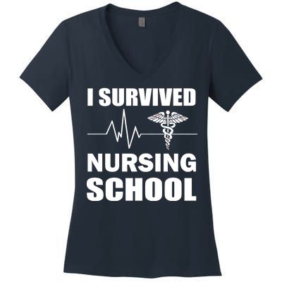 I Survived Nursing School Women's V-Neck T-Shirt