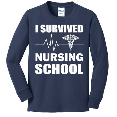 I Survived Nursing School Kids Long Sleeve Shirt