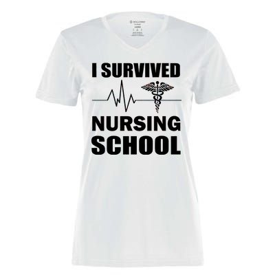 I Survived Nursing School Women's Momentum V-Neck T-Shirt