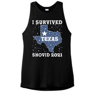 I Survived Snovid 2021Texas Snowstorm Ladies PosiCharge Tri-Blend Wicking Tank