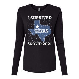 I Survived Snovid 2021Texas Snowstorm Womens Cotton Relaxed Long Sleeve T-Shirt