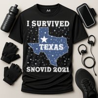 I Survived Snovid 2021Texas Snowstorm Cooling Performance Crew T-Shirt