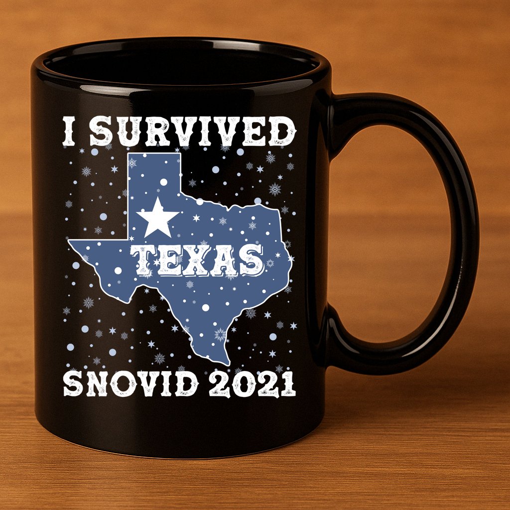I Survived Snovid 2021Texas Snowstorm 11oz C Handle Ceramic Mug