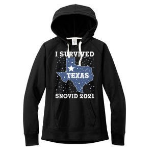 I Survived Snovid 2021Texas Snowstorm Women's Fleece Hoodie