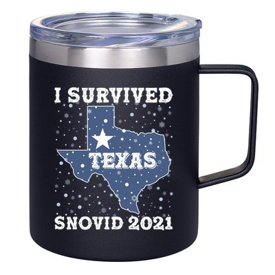 I Survived Snovid 2021Texas Snowstorm 12oz Stainless Steel Coffee Mug