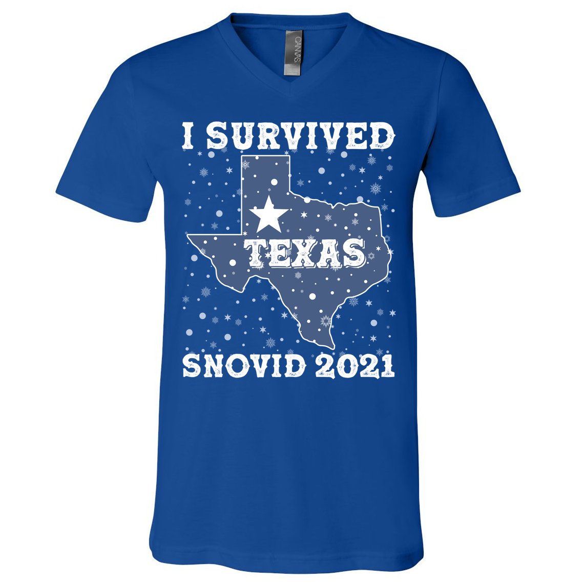 I Survived Snovid 2021Texas Snowstorm V-Neck T-Shirt