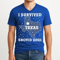 I Survived Snovid 2021Texas Snowstorm V-Neck T-Shirt