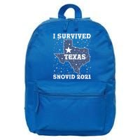 I Survived Snovid 2021Texas Snowstorm 16 in Basic Backpack
