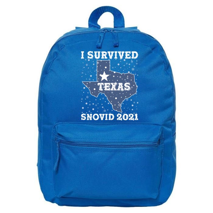 I Survived Snovid 2021Texas Snowstorm 16 in Basic Backpack