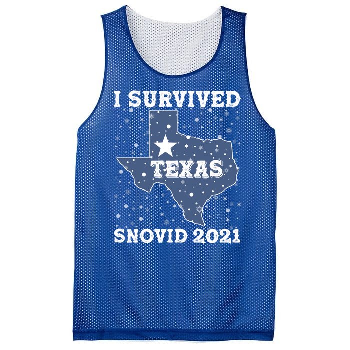 I Survived Snovid 2021Texas Snowstorm Mesh Reversible Basketball Jersey Tank