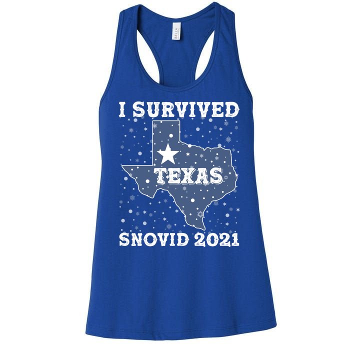 I Survived Snovid 2021Texas Snowstorm Women's Racerback Tank