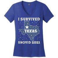 I Survived Snovid 2021Texas Snowstorm Women's V-Neck T-Shirt