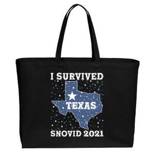 I Survived Snovid 2021Texas Snowstorm Cotton Canvas Jumbo Tote