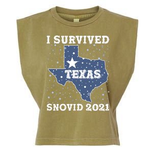 I Survived Snovid 2021Texas Snowstorm Garment-Dyed Women's Muscle Tee