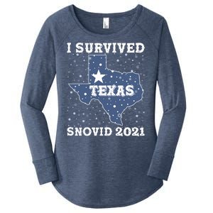 I Survived Snovid 2021Texas Snowstorm Women's Perfect Tri Tunic Long Sleeve Shirt