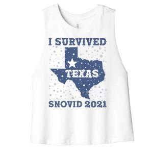 I Survived Snovid 2021Texas Snowstorm Women's Racerback Cropped Tank