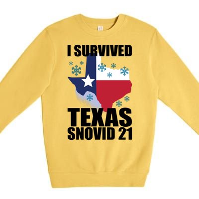 I Survived Texas Snow Storm Blizzard Snovid 21 Premium Crewneck Sweatshirt