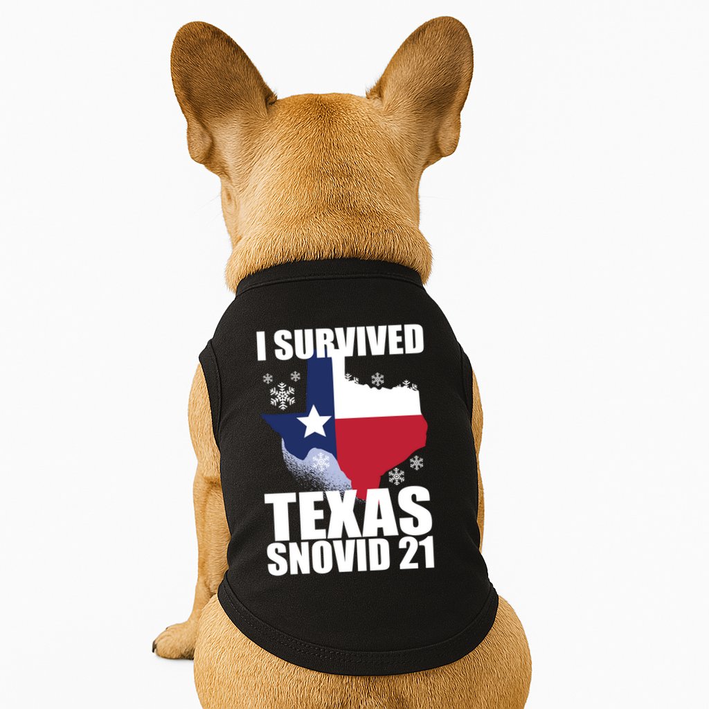 I Survived Texas Snow Storm Blizzard Snovid 21 Doggie Tank