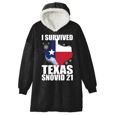 I Survived Texas Snow Storm Blizzard Snovid 21 Hooded Wearable Blanket