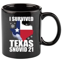 I Survived Texas Snow Storm Blizzard Snovid 21 11oz C Handle Ceramic Mug