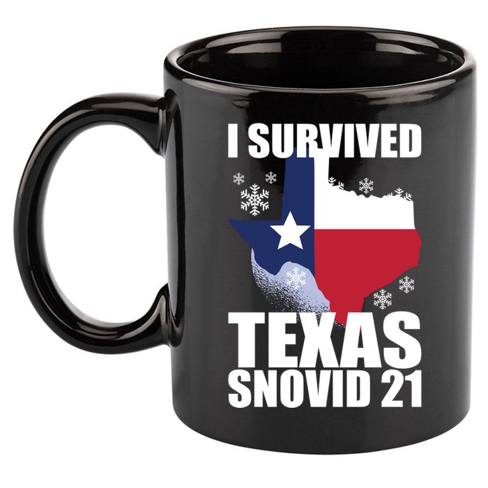 I Survived Texas Snow Storm Blizzard Snovid 21 11oz C Handle Ceramic Mug