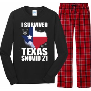 I Survived Texas Snow Storm Blizzard Snovid 21 Long Sleeve Pajama Set