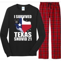 I Survived Texas Snow Storm Blizzard Snovid 21 Long Sleeve Pajama Set