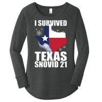 I Survived Texas Snow Storm Blizzard Snovid 21 Women's Perfect Tri Tunic Long Sleeve Shirt