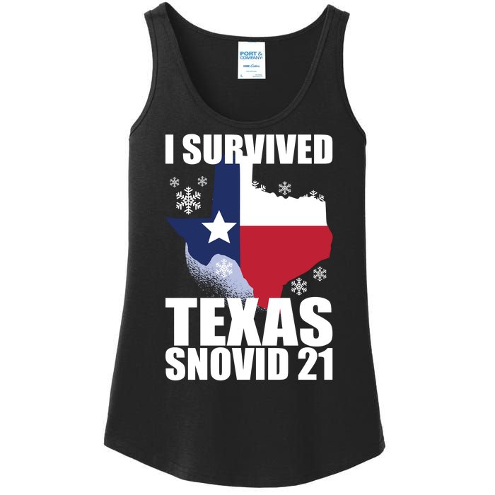 I Survived Texas Snow Storm Blizzard Snovid 21 Ladies Essential Tank