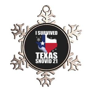 I Survived Texas Snow Storm Blizzard Snovid 21 Metallic Star Ornament