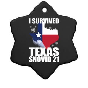 I Survived Texas Snow Storm Blizzard Snovid 21 Ceramic Star Ornament