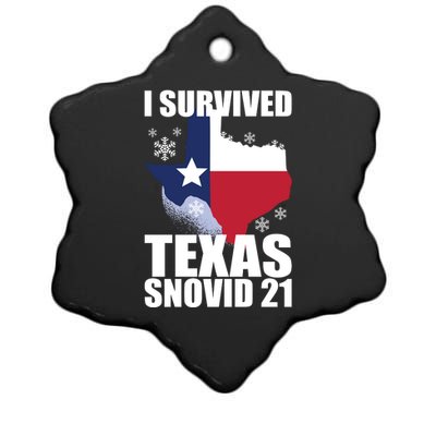 I Survived Texas Snow Storm Blizzard Snovid 21 Ceramic Star Ornament