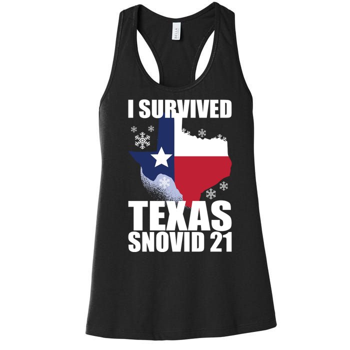 I Survived Texas Snow Storm Blizzard Snovid 21 Women's Racerback Tank