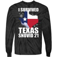 I Survived Texas Snow Storm Blizzard Snovid 21 Tie-Dye Long Sleeve Shirt