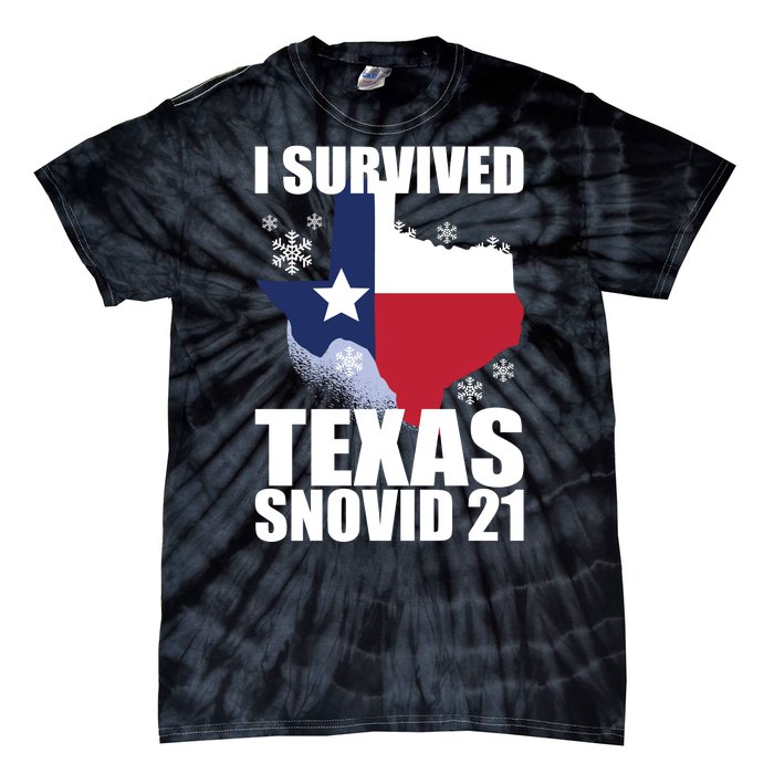 I Survived Texas Snow Storm Blizzard Snovid 21 Tie-Dye T-Shirt