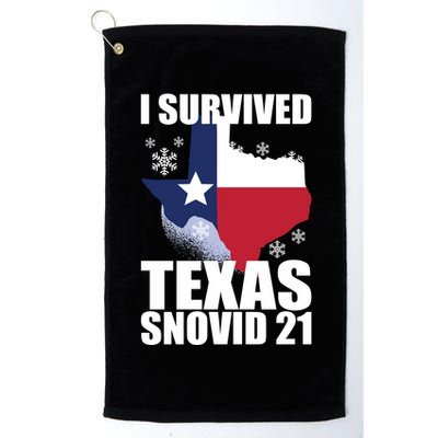 I Survived Texas Snow Storm Blizzard Snovid 21 Golf Towel