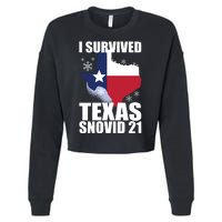 I Survived Texas Snow Storm Blizzard Snovid 21 Cropped Pullover Crew