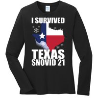 I Survived Texas Snow Storm Blizzard Snovid 21 Ladies Long Sleeve Shirt