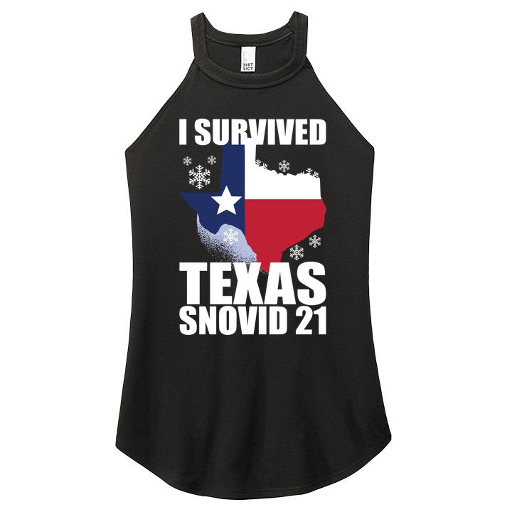 I Survived Texas Snow Storm Blizzard Snovid 21 Women's Perfect Tri Rocker Tank