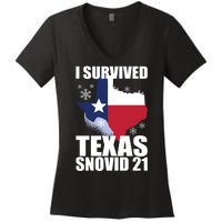 I Survived Texas Snow Storm Blizzard Snovid 21 Women's V-Neck T-Shirt