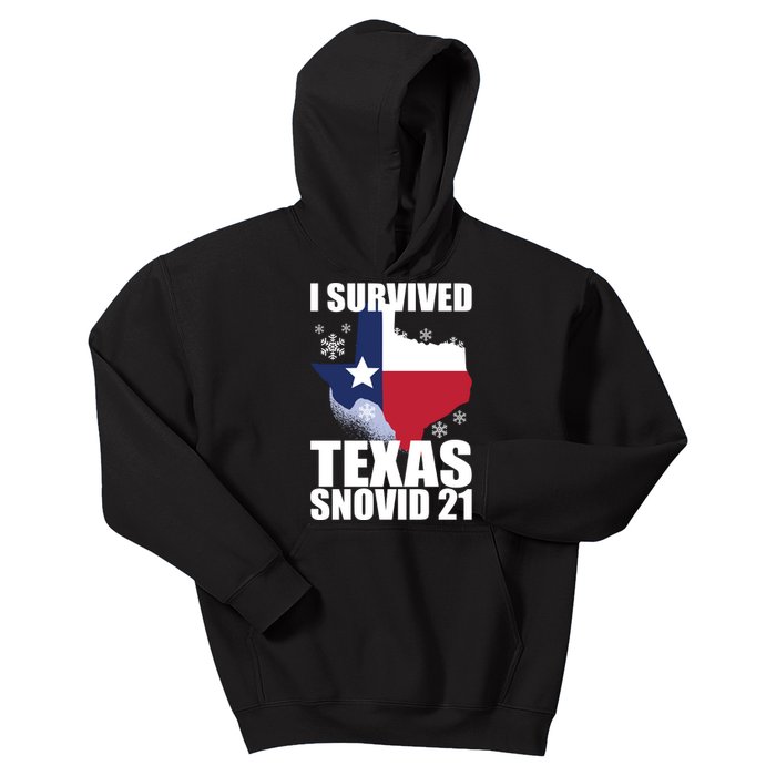 I Survived Texas Snow Storm Blizzard Snovid 21 Kids Hoodie