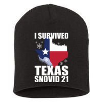 I Survived Texas Snow Storm Blizzard Snovid 21 Short Acrylic Beanie