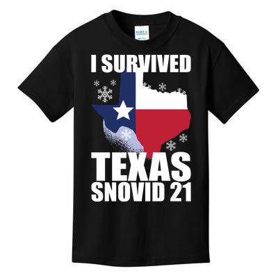 I Survived Texas Snow Storm Blizzard Snovid 21 Kids T-Shirt