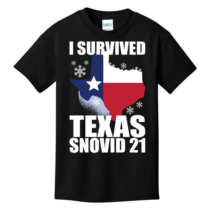 I Survived Texas Snow Storm Blizzard Snovid 21 Kids T-Shirt