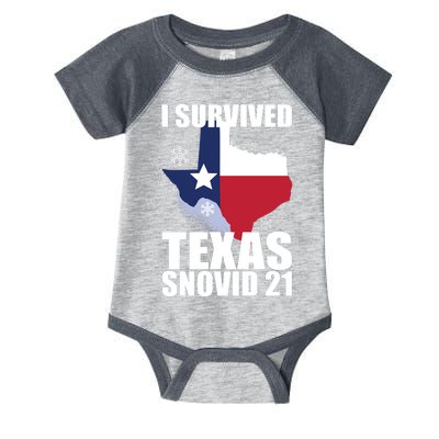 I Survived Texas Snow Storm Blizzard Snovid 21 Infant Baby Jersey Bodysuit