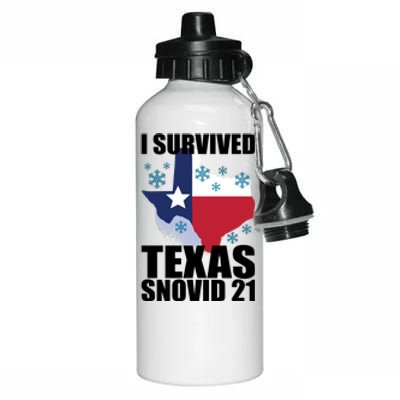 I Survived Texas Snow Storm Blizzard Snovid 21 Aluminum Water Bottle