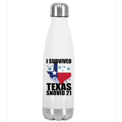 I Survived Texas Snow Storm Blizzard Snovid 21 Stainless Steel Insulated Water Bottle