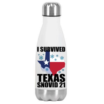 I Survived Texas Snow Storm Blizzard Snovid 21 Stainless Steel Insulated Water Bottle