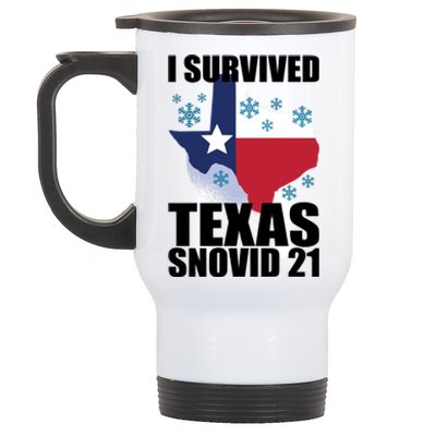 I Survived Texas Snow Storm Blizzard Snovid 21 Stainless Steel Travel Mug